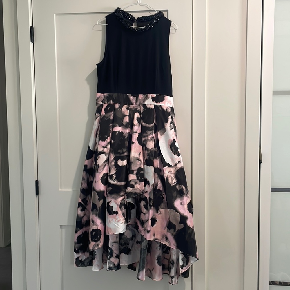 High Low Belted Patterned Dress